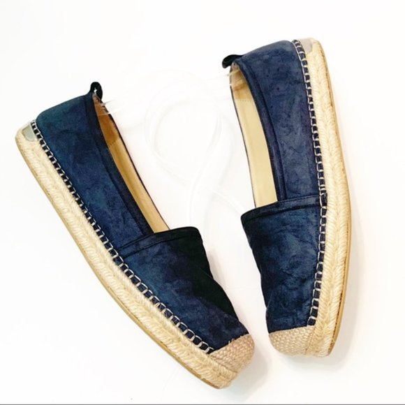 Stuart Weitzman Biarritz Blue Suede Espadrille 8 - Picture 2 of 7